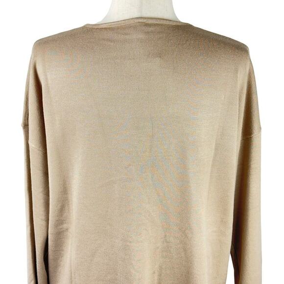 JWD V-NECK LONG SLEEVE RELAXED FIT PULLOVER SWEATER IN KHAKI NWT WOMEN'S LARGE - Picture 5 of 15